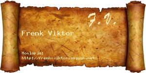 Frenk Viktor névjegykártya